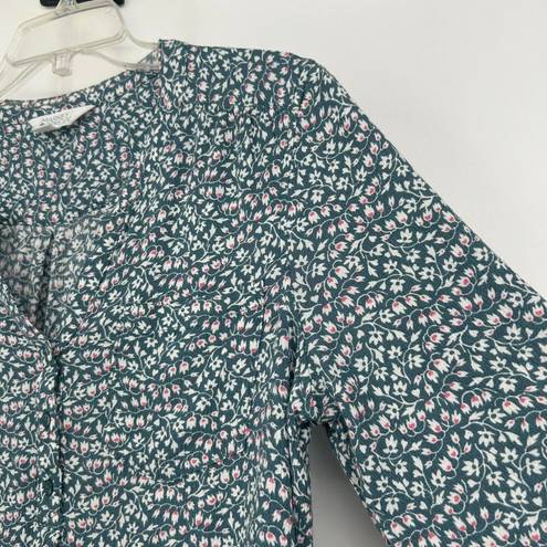 Market & Spruce Stitch Fix Market Spruce Gauzy Peasant Top Ditzy Floral Green Pink Boho Size XL