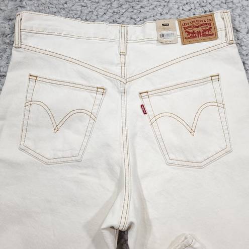 Levi’s Levi's Snap Ribcage Straight Ankle Jeans Exposed Button Fly White Size 31 x 27