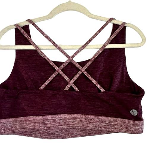 Torrid  Low-Impact Wireless Strappy Back Active Sports Bra burgundy jersey sz 2x