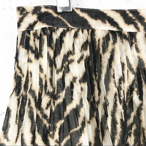 Talbots  Tiger Print Cotton Pleated Skirt Size 10P