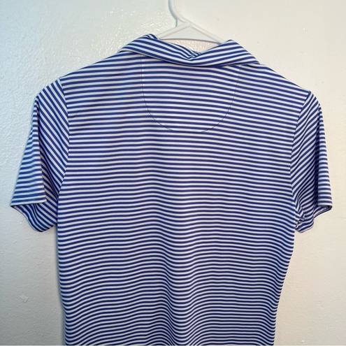 EP Pro  Golf Polo Shirt Blue White Stripes