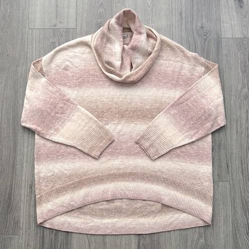 American Eagle NWOT  Super Soft Knit Striped Cowl Neck Sweater Pastel Pink Large