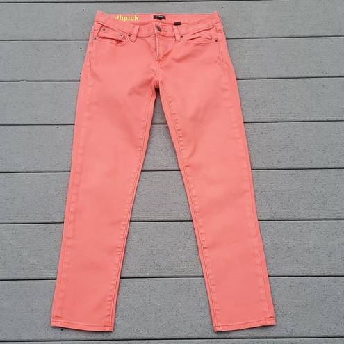 Stretch Size 26 Toothpick Jeans | J.Crew Coral Colored Jeans Style 77088