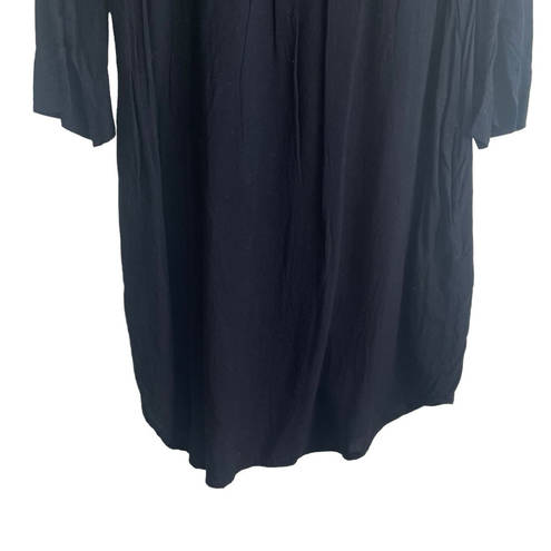 Allen Allen  Dress Women M Black Collar V-Neck 3/4 Sleeve Short Length Casual