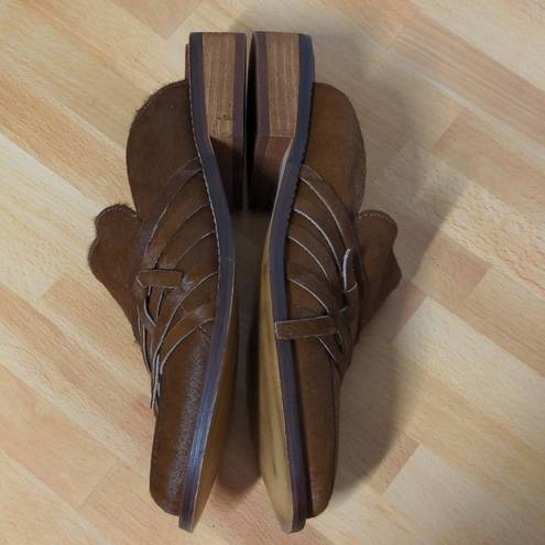 Free People Brown Saratoga Calf Hair Mules / Loafers / Slides - Size 39 (US 9)