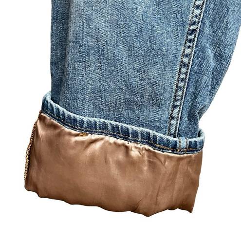 Pilcro by Anthropologie High Waist Cropped Jeans with Satin Cuffs Size 22W