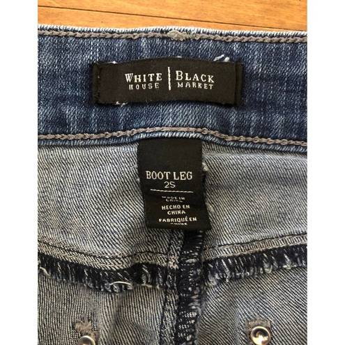 White House | Black Market  blue boot leg Rhinestone jeans size 2s