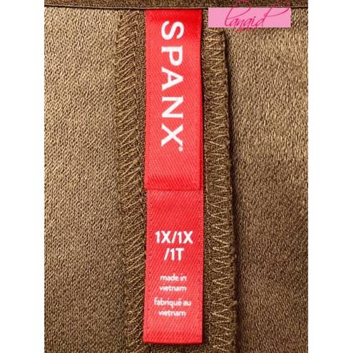 Spanx NEW  Carefree Crepe Pleated Shorts Cedar Loose Skort Flowy Tan Traveling 1X