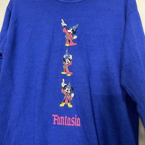 Disney  Mickey Mouse Fantasia blue long sleeve crew neck shirt size Small