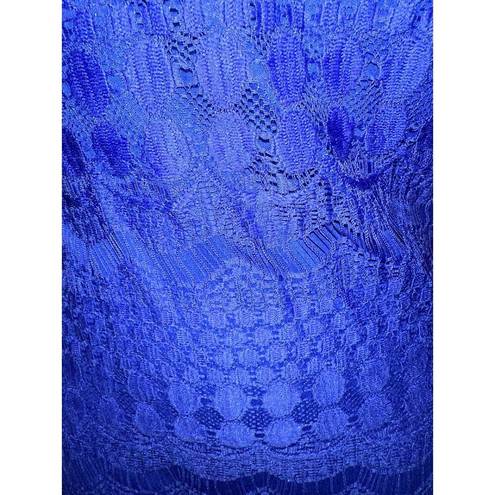 Tiana B  ROYAL BLUE LACE OVERLAY SLEEVELESS DRESS LINED WOMENS SIZE XL NWT