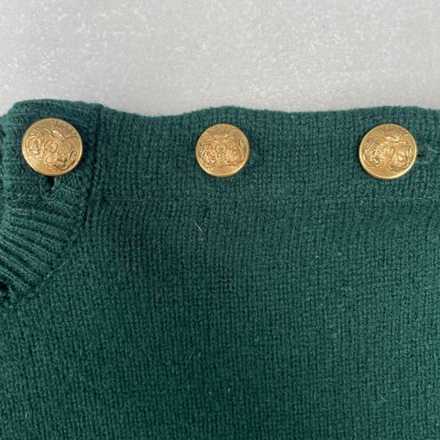 Polo Vintage 90s  Ralph Lauren Green Lambswool Embroidered Crest Pullover Sweater