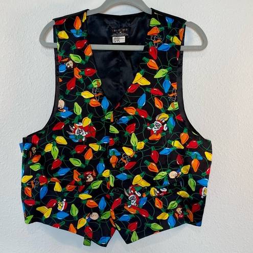 Looney Tunes  Mania Silk Vest Black Holiday Print Small Medium Bugs Bunny Tweety