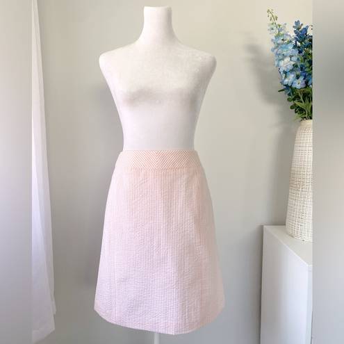 Petite Sophisticate NWT  Pink & White Seersucker Skirt