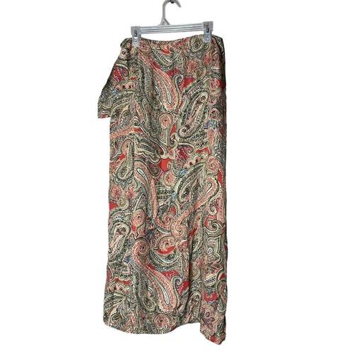 Jones New York  Signature 100% Silk Paisley Wrap Style Skirt Size 4 NWT