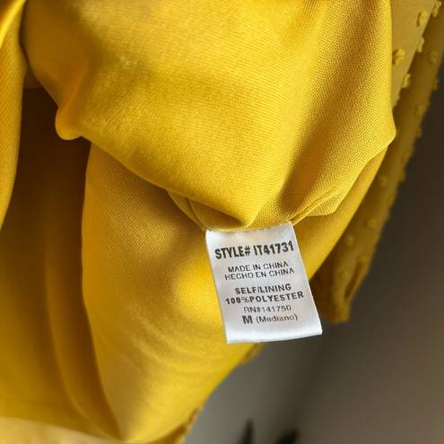 Bohme  | Antionette Alma Polka Dot Peplum Blouse in Mustard Size Medium