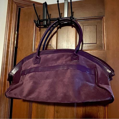 Estée Lauder  plum Microsuede 18” satchel/tote bag with matching make-up bag