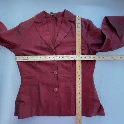 Laundry by Shelli Segal  VINTAGE Blazer Top Womens Sz 8 Sheen Red 3 Button