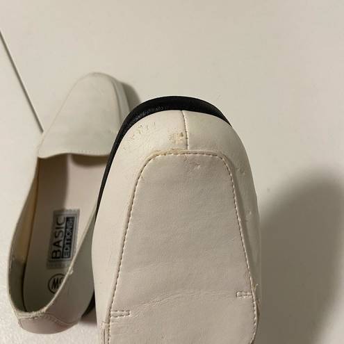 Basic Editions  women’s white faux leather slip ons — size 6W