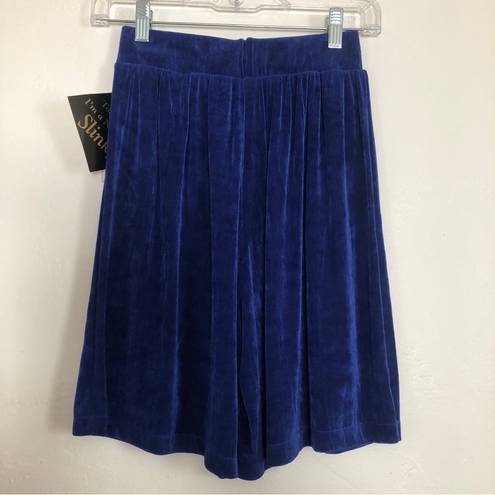 Krass&co NWT! VINTAGE! 80s KLG &  SLINKY BLUE RIBBED HIGH RISE WAIST BEDAZZLED SHORTS