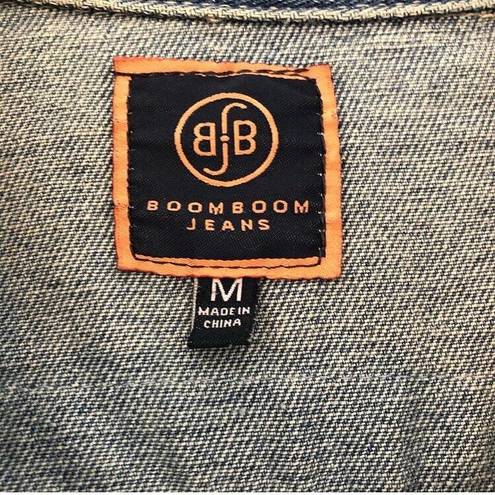 Boom Boom Jeans  boho embroidery jean jacket.