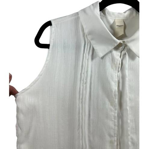 Rococo  Asymmetrical Hem Layered Sleeveless Blouse Top L