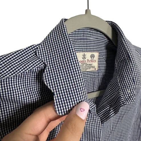 Kiel James Patrick  Women's Scallop Oxford Shirt Blue Gingham Check Small KJP