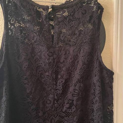 AB Studio Womens  black lace tank top size Large