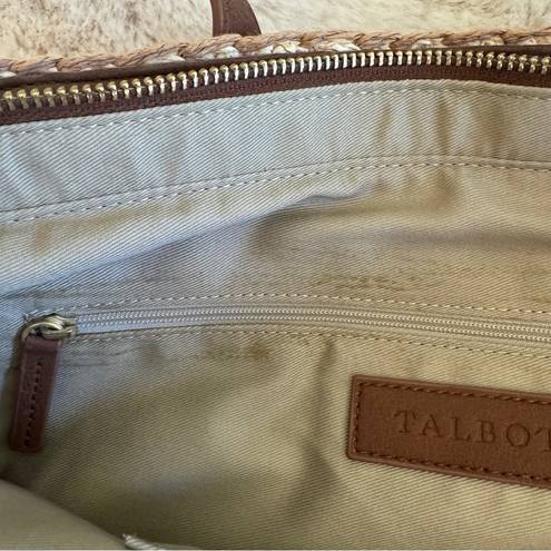 Talbots  Straw Medium Tote Purse Zip Closure Double Handle Tassel Beach