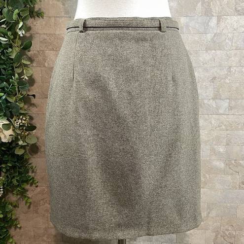 Cynthia Steffe Cynthia  Belted Tweed Pencil Skirt Career Taupe Tan Brown Size 6