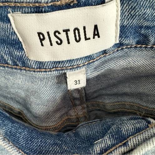 Pistola  Light Wash Raw Hem Distressed Cropped Straight Leg Jeans Size 31