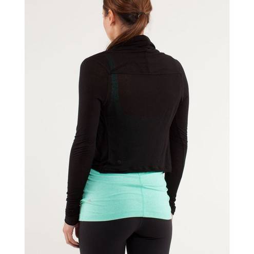 Lululemon  Iconic Wrap Front Long Sleeve Sweater Black 12