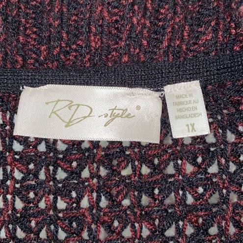 RD Style  Maroon Open Front Cardigan(Size 1X)