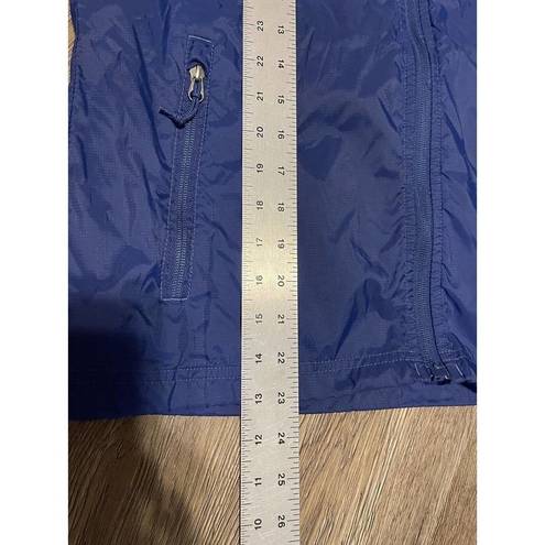 L.L.Bean  Women's Lightweight Windbreaker Small Nylon Rain Jacket Blue Hidden Hood