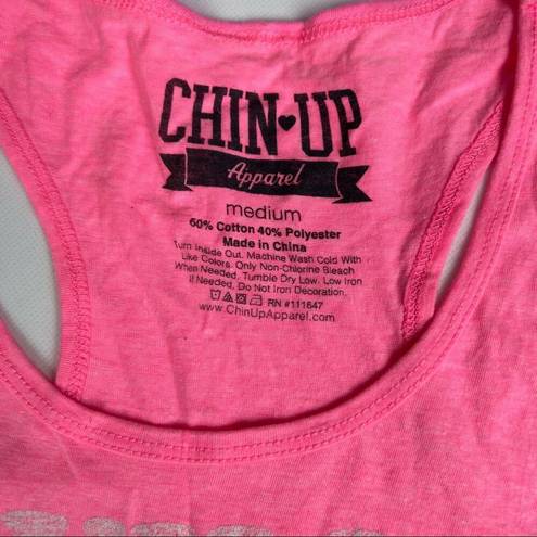 Chin Up Apparel  Womens Athletic Sporty Racerback Graphic Tank