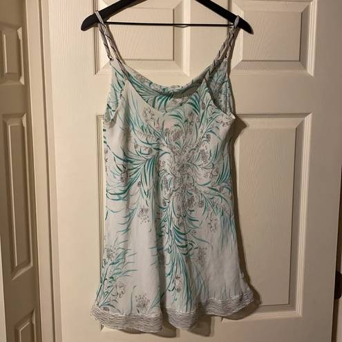 Oscar de la Renta  pink label drape front short floral nightgown, size large