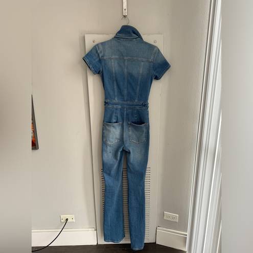 Good American  Denim Fit For Success Flare Jumpsuit 0