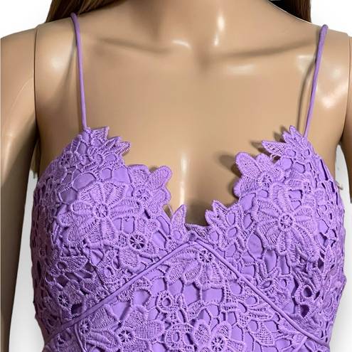 Donna Morgan Anthropologie  Renata Purple Lace Dress Sleeveless, Lined, Size US 8