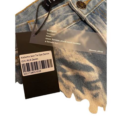 LIONESS Nwt  Alabama Jeans Tie Dye Denim Designer