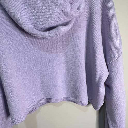 Boohoo Violet Cropped Hoodie Knit  