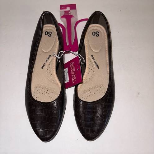 SO Women’s Memory Foam Brown Ballerina Flats New Size 8.5 🆕