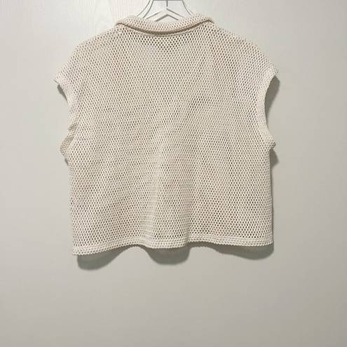 Madewell  Crochet Polo Top size Small