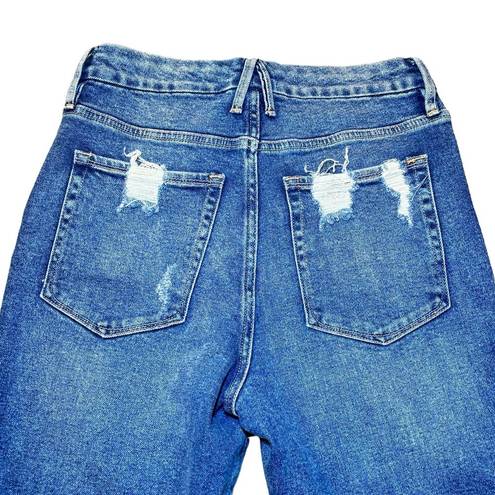 Good American  NWT Good Curve Straight GCS127T Distressed Blue Size 8/29