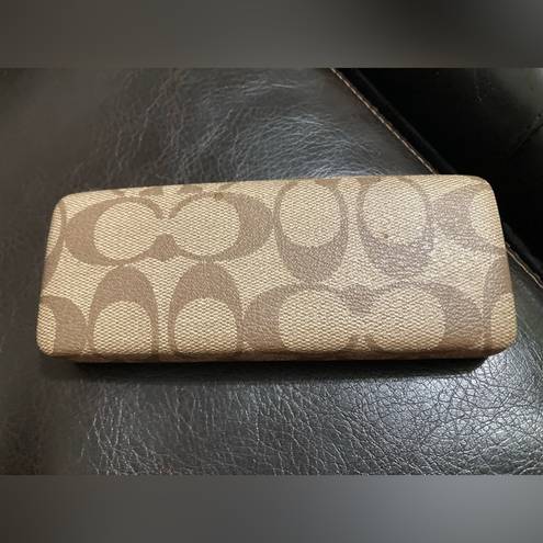 Coach  brown Signature C slim line hardcover eyeglasses case