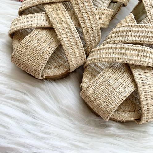 Farm Rio Raffia Zig Zag Woven Sandals Size 10 NWT