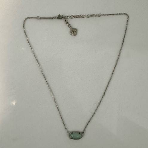 Kendra Scott  Elisa Gold Chain and Chalcedony Green Glass Stone Necklace