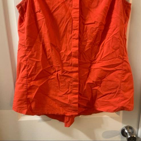 Zac and Rachel  Orange Button Up Sleeveless Top Large