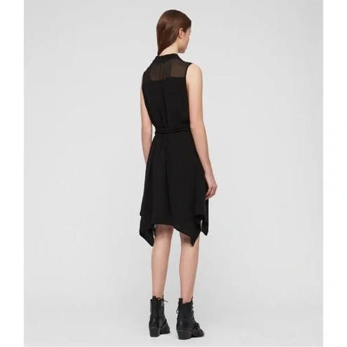 ALLSAINTS Odessa Crossover Waist Tie Dress Black Size S Retail $228