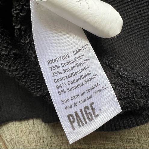 Paige  Daytona Chain Trim Casual Pullover Sweatshirt Black Silver Size Large