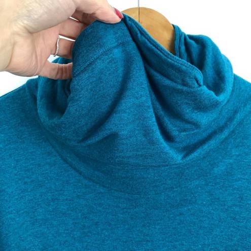 Lou & grey  Teal Blue Cowl Neck Super Soft comfy Light Weight Pullover Sweater S