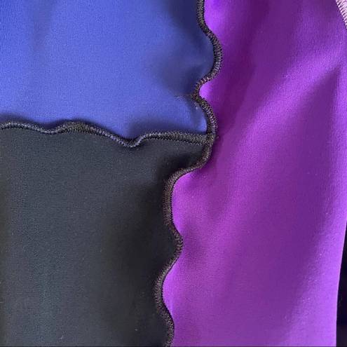 Edge Sherris NY Pants Patchwork Drawstring Lettuce  Blue Purple Size Small NWOT